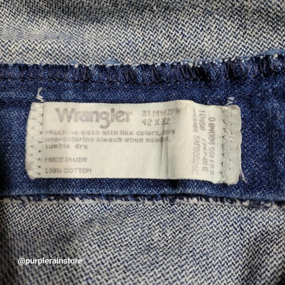Vtg Wrangler Jeans 42x32 Measures 40x31 Cowboy Cut Relaxed Western 90's Y2K - Picture 5 of 11